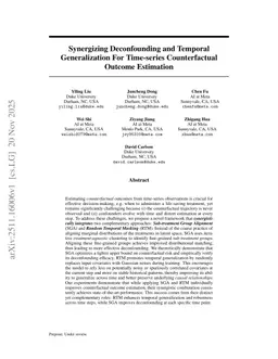Synergizing Deconfounding and Temporal Generalization For Time-series Counterfactual Outcome Estimation