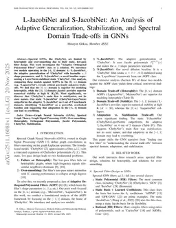L-JacobiNet and S-JacobiNet: An Analysis of Adaptive Generalization, Stabilization, and Spectral Domain Trade-offs in GNNs