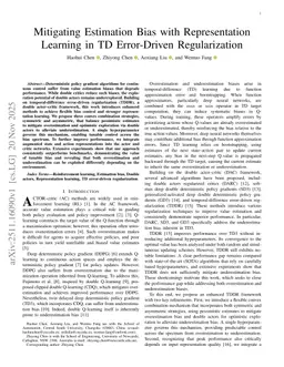 Mitigating Estimation Bias with Representation Learning in TD Error-Driven Regularization