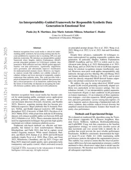 An Interpretability-Guided Framework for Responsible Synthetic Data Generation in Emotional Text