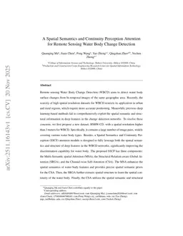 A Spatial Semantics and Continuity Perception Attention for Remote Sensing Water Body Change Detection
