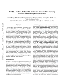 Can MLLMs Read the Room? A Multimodal Benchmark for Assessing Deception in Multi-Party Social Interactions