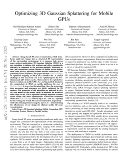 Optimizing 3D Gaussian Splattering for Mobile GPUs