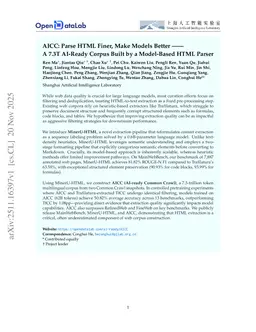 AICC: Parse HTML Finer, Make Models Better -- A 7.3T AI-Ready Corpus Built by a Model-Based HTML Parser
