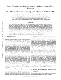 Robot Metacognition: Decision Making with Confidence for Tool Invention