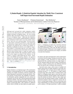 CylinderDepth: Cylindrical Spatial Attention for Multi-View Consistent Self-Supervised Surround Depth Estimation