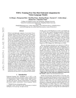 TOFA: Training-Free One-Shot Federated Adaptation for Vision-Language Models