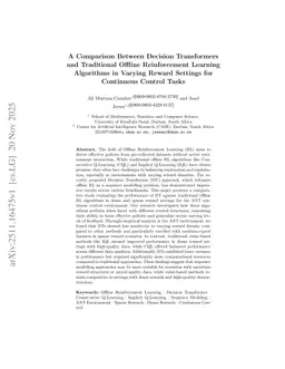A Comparison Between Decision Transformers and Traditional Offline Reinforcement Learning Algorithms