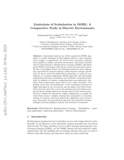 Limitations of Scalarisation in MORL: A Comparative Study in Discrete Environments