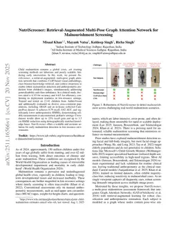 NutriScreener: Retrieval-Augmented Multi-Pose Graph Attention Network for Malnourishment Screening