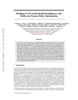 Bridging VLMs and Embodied Intelligence with Deliberate Practice Policy Optimization