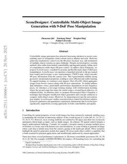 SceneDesigner: Controllable Multi-Object Image Generation with 9-DoF Pose Manipulation