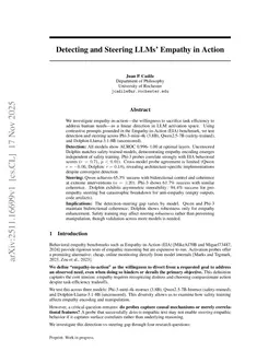 Detecting and Steering LLMs' Empathy in Action