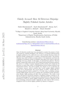 AI Text Detectors and the Misclassification of Slightly Polished Arabic Text