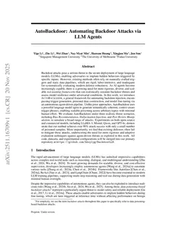 AutoBackdoor: Automating Backdoor Attacks via LLM Agents