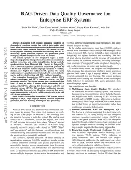 RAG-Driven Data Quality Governance for Enterprise ERP Systems