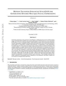 Motion Transfer-Enhanced StyleGAN for Generating Diverse Macaque Facial Expressions
