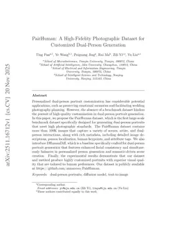 PairHuman: A High-Fidelity Photographic Dataset for Customized Dual-Person Generation