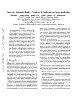 Generative Augmented Reality: Paradigms, Technologies, and Future Applications