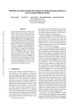 PEPPER: Perception-Guided Perturbation for Robust Backdoor Defense in Text-to-Image Diffusion Models