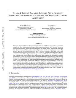 Align & Invert: Solving Inverse Problems with Diffusion and Flow-based Models via Representational Alignment
