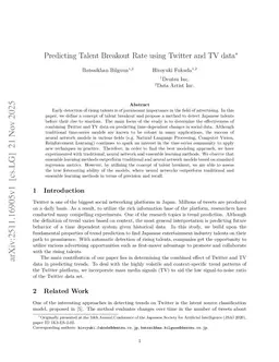 Predicting Talent Breakout Rate using Twitter and TV data