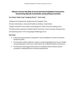Diffusion-Inversion-Net (DIN): An End-to-End Direct Probabilistic Framework for Characterizing Hydraulic Conductivities and Quantifying Uncertainty