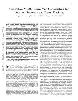 Generative MIMO Beam Map Construction for Location Recovery and Beam Tracking
