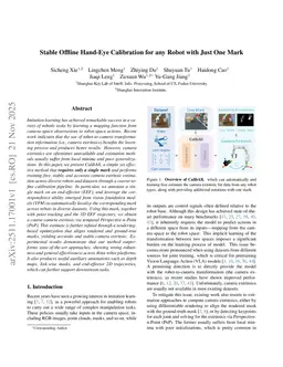 Stable Offline Hand-Eye Calibration for any Robot with Just One Mark