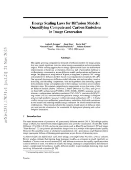 Energy Scaling Laws for Diffusion Models: Quantifying Compute and Carbon Emissions in Image Generation