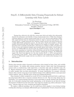 Step-E: A Differentiable Data Cleaning Framework for Robust Learning with Noisy Labels