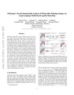 PathAgent: Toward Interpretable Analysis of Whole-slide Pathology Images via Large Language Model-based Agentic Reasoning