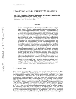 Geometric-disentangelment Unlearning