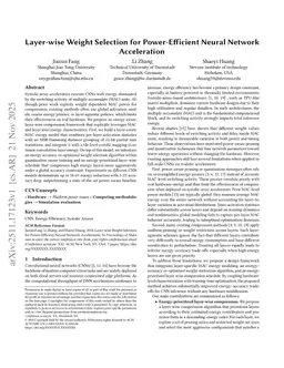 Layer-wise Weight Selection for Power-Efficient Neural Network Acceleration
