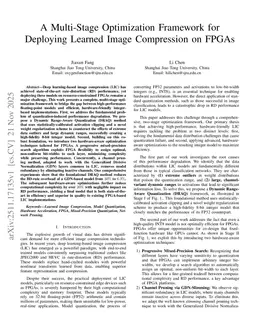 A Multi-Stage Optimization Framework for Deploying Learned Image Compression on FPGAs