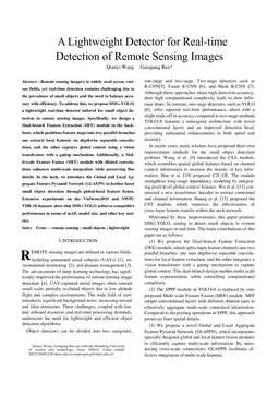 A lightweight detector for real-time detection of remote sensing images