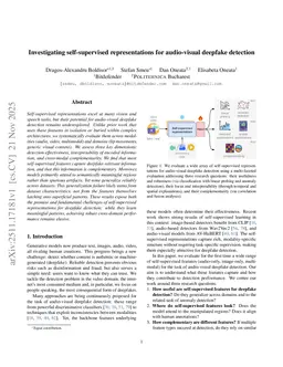 Investigating self-supervised representations for audio-visual deepfake detection