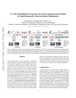 VLA-4D: Embedding 4D Awareness into Vision-Language-Action Models for SpatioTemporally Coherent Robotic Manipulation