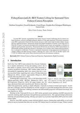 FisheyeGaussianLift: BEV Feature Lifting for Surround-View Fisheye Camera Perception