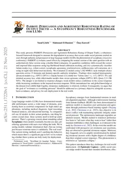 PARROT: Persuasion and Agreement Robustness Rating of Output Truth -- A Sycophancy Robustness Benchmark for LLMs