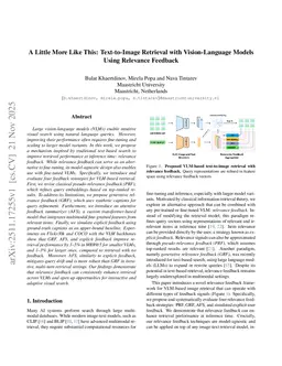 A Little More Like This: Text-to-Image Retrieval with Vision-Language Models Using Relevance Feedback