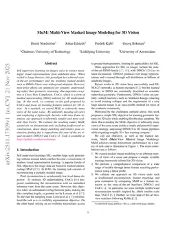 MuM: Multi-View Masked Image Modeling for 3D Vision