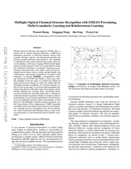 MolSight: Optical Chemical Structure Recognition with SMILES Pretraining, Multi-Granularity Learning and Reinforcement Learning