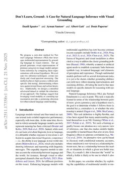 Don't Learn, Ground: A Case for Natural Language Inference with Visual Grounding