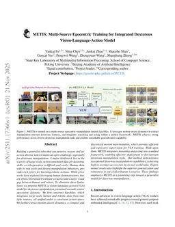 METIS: Multi-Source Egocentric Training for Integrated Dexterous Vision-Language-Action Model