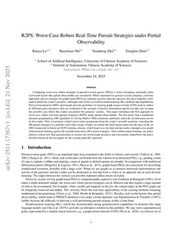 R2PS: Worst-Case Robust Real-Time Pursuit Strategies under Partial Observability