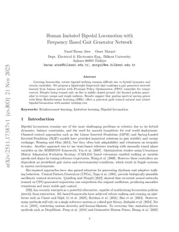 Human Imitated Bipedal Locomotion with Frequency Based Gait Generator Network