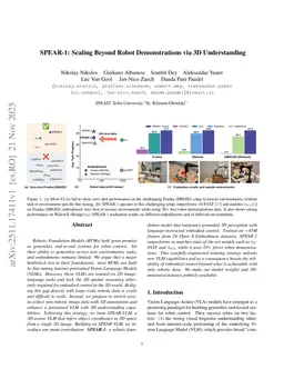 SPEAR-1: Scaling Beyond Robot Demonstrations via 3D Understanding