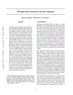 Self-Supervised Learning by Curvature Alignment