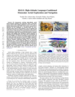 HALO: High-Altitude Language-Conditioned Monocular Aerial Exploration and Navigation